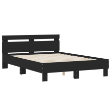vidaXL fekete szerelt fa ágykeret fejtámlával 135 x 190 cm (3207442) ágy és ágykellék