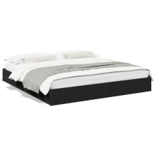 vidaXL fekete szerelt fa ágykeret fiókokkal 180 x 200 cm ágy és ágykellék