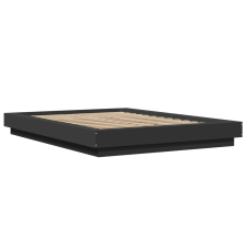 vidaXL fekete szerelt fa ágykeret LED-del 120 x 190 cm ágy és ágykellék