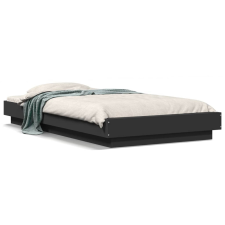 vidaXL fekete szerelt fa ágykeret LED-del 75x190 cm ágy és ágykellék