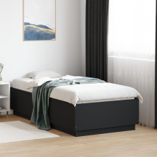 vidaXL fekete szerelt fa ágykeret LED-del 75x190 cm ágy és ágykellék
