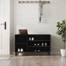 vidaXL fekete szerelt fa cipősszekrény 102x36x60 cm bútor