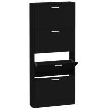 vidaXL fekete szerelt fa cipősszekrény 59x17x150 cm (342520) bútor