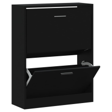vidaXL fekete szerelt fa cipősszekrény 63x24x81 cm (342558) bútor
