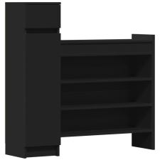 vidaXL fekete szerelt fa cipőszekrény 100,5 x 28 x 100 cm (840423) bútor