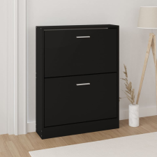 vidaXL fekete szerelt fa cipőszekrény 59x17x81 cm bútor