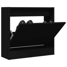 vidaXL fekete szerelt fa cipőszekrény 60 x 21 x 57 cm bútor