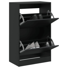 vidaXL fekete szerelt fa cipőszekrény 60 x 34 x 96,5 cm bútor