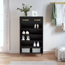 vidaXL fekete szerelt fa cipőszekrény 60 x 35 x 105 cm bútor