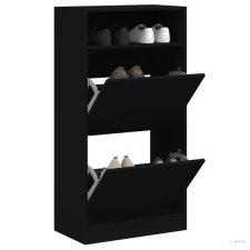 vidaXL Fekete szerelt fa cipőszekrény 60x34x116 cm bútor