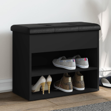 vidaXL fekete szerelt fa cipőtároló pad 62 x 32 x 50 cm bútor
