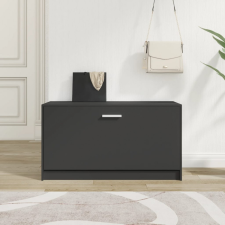 vidaXL fekete szerelt fa cipőtároló pad 80 x 24 x 45 cm bútor