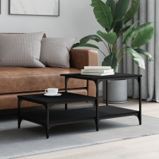 vidaXL fekete szerelt fa dohányzóasztal 100 x 50,5 x 45 cm bútor