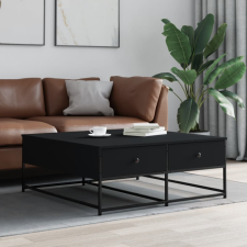 vidaXL fekete szerelt fa dohányzóasztal 100 x 99 x 40 cm bútor