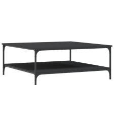 vidaXL fekete szerelt fa dohányzóasztal 100x100x40 cm (832843) bútor