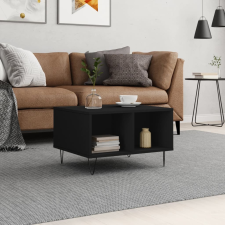 vidaXL fekete szerelt fa dohányzóasztal 60x50x36,5 cm bútor