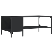 vidaXL fekete szerelt fa dohányzóasztal állvánnyal 100 x 51 x 40 cm (837732) bútor