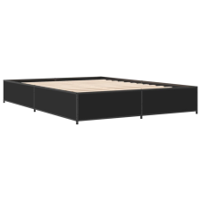 vidaXL fekete szerelt fa és fém ágykeret 120 x 190 cm (3279862) ágy és ágykellék