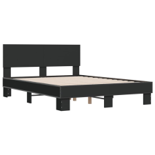 vidaXL fekete szerelt fa és fém ágykeret 135 x 190 cm (3280207) ágy és ágykellék