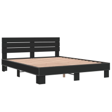 vidaXL fekete szerelt fa és fém ágykeret 150 x 200 cm (3280142) ágy és ágykellék