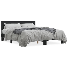 vidaXL fekete szerelt fa és fém ágykeret 160 x 200 cm ágy és ágykellék