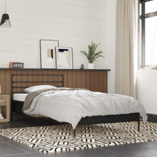 vidaXL fekete szerelt fa és fém ágykeret 75 x 190 cm ágy és ágykellék