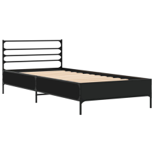 vidaXL fekete szerelt fa és fém ágykeret 90 x 190 cm (845627) ágy és ágykellék