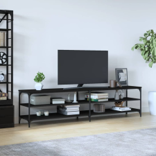 vidaXL fekete szerelt fa és fém TV-szekrény 200x30x50 cm bútor