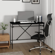 vidaXL fekete szerelt fa és vas íróasztal 100 x 50 x 75 cm íróasztal