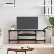 vidaXL fekete szerelt fa és vas TV-szekrény 121x35x45 cm bútor