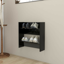 vidaXL fekete szerelt fa fali cipősszekrény 60 x 18 x 60 cm bútor