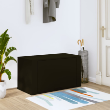 vidaXL fekete szerelt fa fali cipőszekrény 70 x 35 x 38 cm bútor