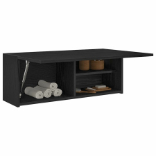 vidaXL fekete szerelt fa fali fürdőszobaszekrény 80x25x30 cm fürdőszoba bútor