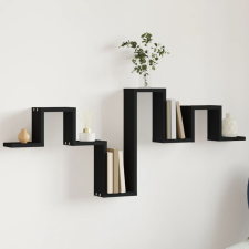 vidaXL fekete szerelt fa fali polc 104,5 x 10 x 43 cm bútor