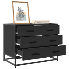 vidaXL fekete szerelt fa fiókos szekrény 70x41x56 cm bútor