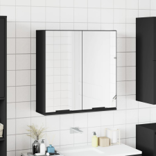 vidaXL fekete szerelt fa fürdőszobai tükör 64 x 20 x 67 cm fürdőszoba bútor