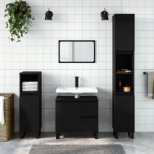 vidaXL fekete szerelt fa fürdőszobaszekrény 65 x 33 x 60 cm fürdőszoba bútor