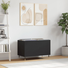 vidaXL fekete szerelt fa hanglemezszekrény 74,5x38x48 cm bútor