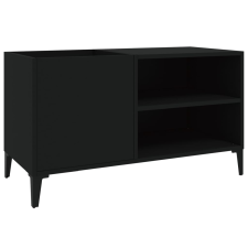 vidaXL fekete szerelt fa hanglemezszekrény 84,5x38x48 cm (831950) bútor