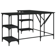 vidaXL fekete szerelt fa íróasztal 139x139x75 cm (837592) bútor