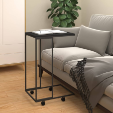 vidaXL fekete szerelt fa kisasztal kerekekkel 40 x 30 x 63,5 cm bútor