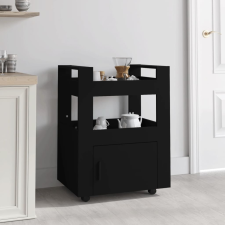 vidaXL fekete szerelt fa konyhai-kocsi 60 x 45 x 80 cm bútor