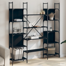 vidaXL Fekete szerelt fa könyvespolc 155,5 x 24 x 166,5 cm bútor