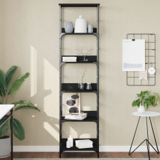 vidaXL Fekete szerelt fa könyvespolc 50 x 33 x 188,5 cm bútor