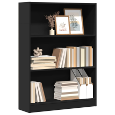 vidaXL fekete szerelt fa könyvszekrény 80 x 24 x 109 cm bútor