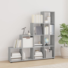 vidaXL fekete szerelt fa lépcsős könyvespolc 142 cm bútor
