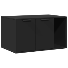vidaXL fekete szerelt fa macskaalomdoboz 80 x 50 x 45 cm (857734) macskatoalett