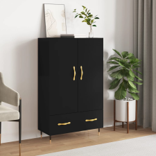vidaXL fekete szerelt fa magasszekrény 69,5 x 31 x 115 cm bútor