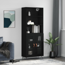 vidaXL fekete szerelt fa magasszekrény 69,5 x 34 x 180 cm bútor