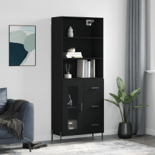 vidaXL fekete szerelt fa magasszekrény 69,5 x 34 x 180 cm bútor